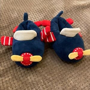 Wonder Nation Airplane Slippers - Blue, Red, Yellow